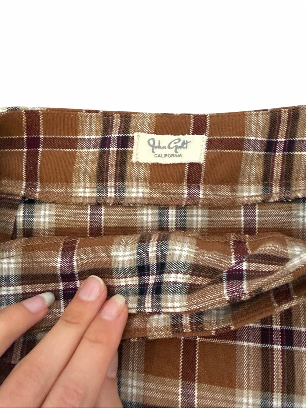 NWOT Brandy Melville RARE 2018 Brown Plaid Wrap Mini Skirt - Picture 2 of 3